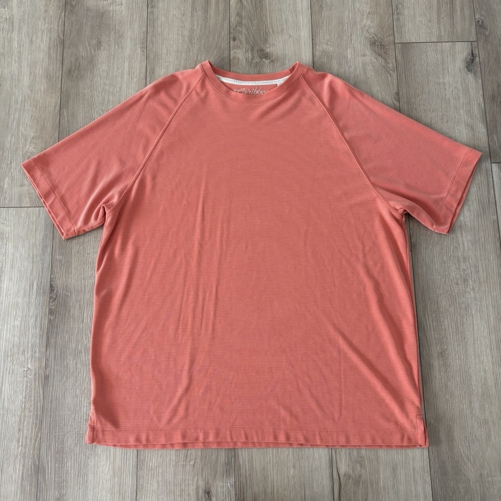 Caribbean Shirt Mens‎ XL Burnt Orange Crewneck Short Sleeve Modal Blend Tee